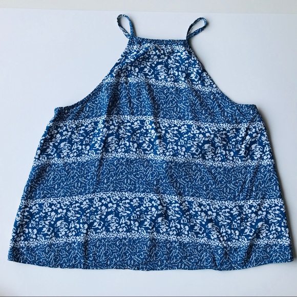 Full Tilt | Blue & White Summer Tank Top - Picture 4 of 5